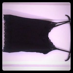 Black White House Black Market Lace Cami